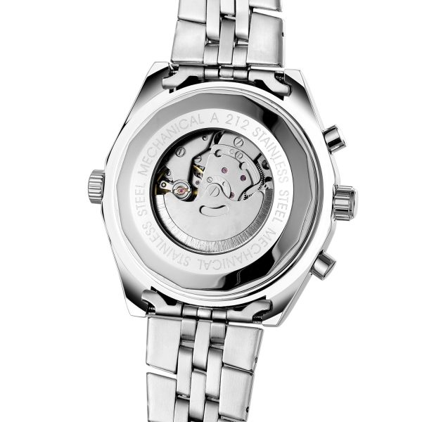 Double Calendar Automatic Mechanical Watch Mens Steel - Image 5