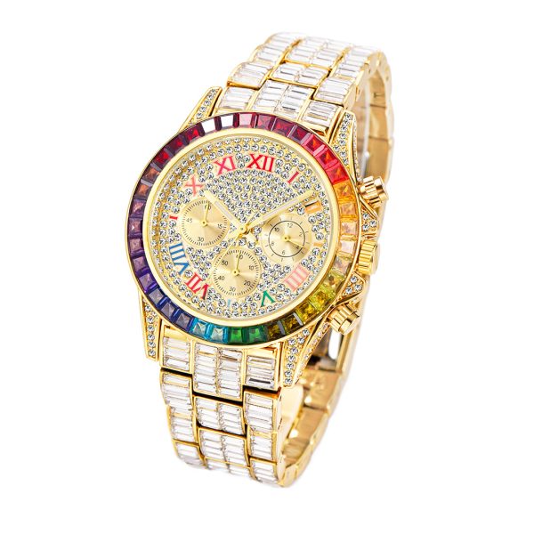 Three Eyes Rainbow Diamond Quartz Watch - Image 7
