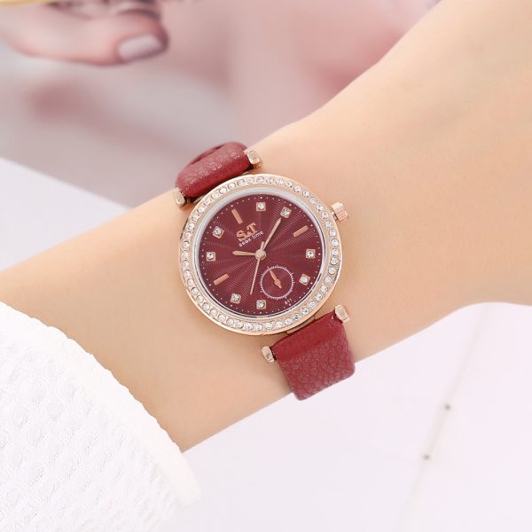 Women's Fashion All-match Diamond Belt Quartz Watch 4-piece Set - Image 2