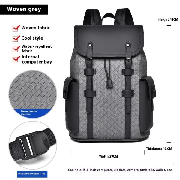 Curved Shoulder Strap New Men's Casual Business Travel Backpack - Image 8