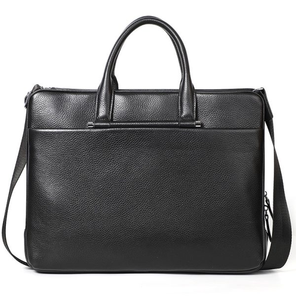 Men's Large Capacity Leather Briefcase - Image 5
