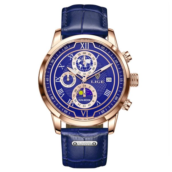 Men's Quartz Watch Moon Phase Function - Image 7