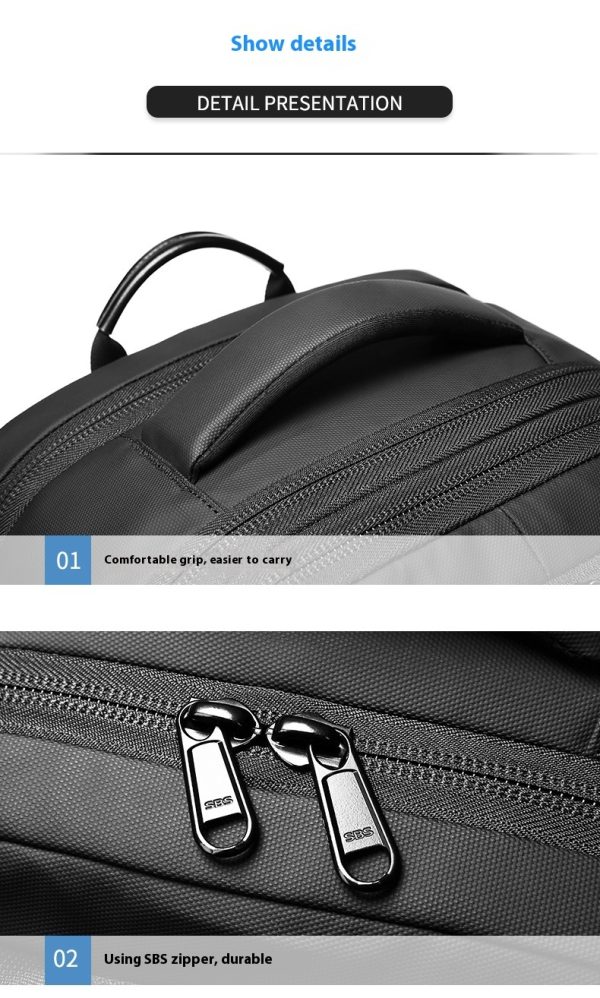 Men's Large-capacity Backpack Dry Wet Separation Anti-theft Package Business Leisure Unisex Backpack - Image 10