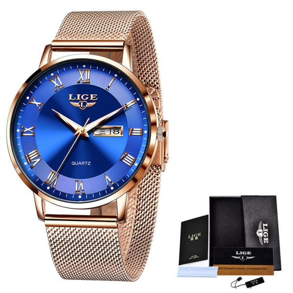 Thin Ladies Quartz Dual Calendar Waterproof Watch - Image 7