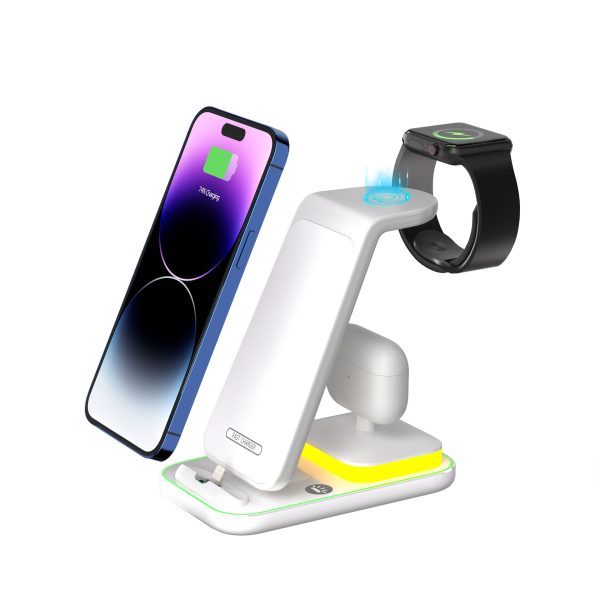 15W Fast Charge Vertical Wireless Charger Mobile Phone Watch Headset - Image 5