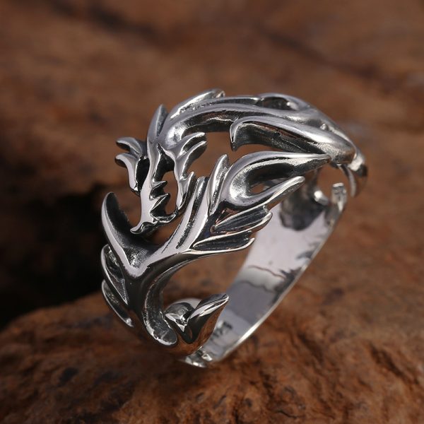 925 Sterling Silver Ornament Men's Personality Hollow Out Dragon Open Ring Thai Silver Retro Hipster Ring - Image 2