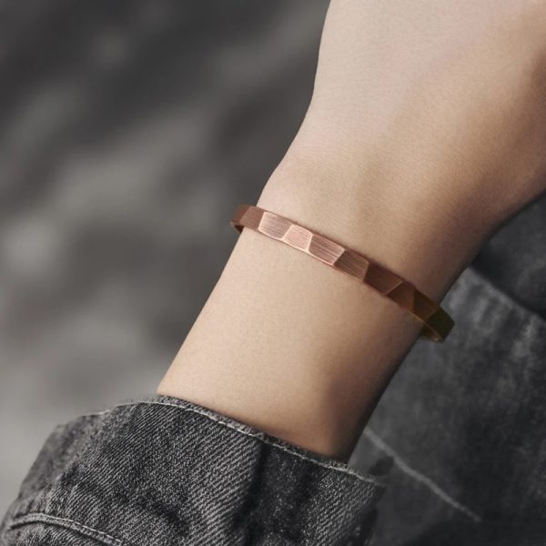 Stainless Steel Pure Copper Handmade Metal Bracelet - Image 4