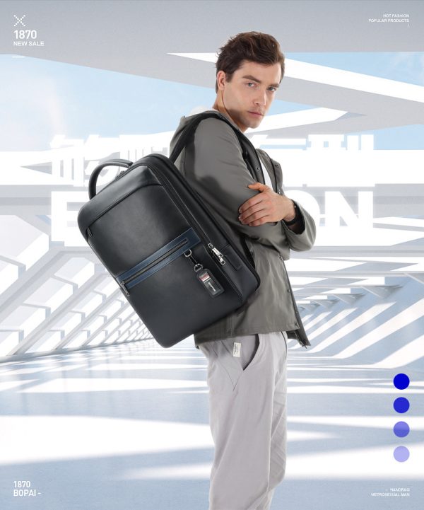 Leather Computer Business Backpack Large Capacity Multifunctional - Image 6
