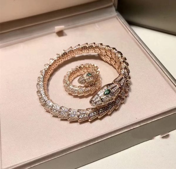 Brass Gold Plated Micro Set Diamond Bracelet Ring Set - Image 9