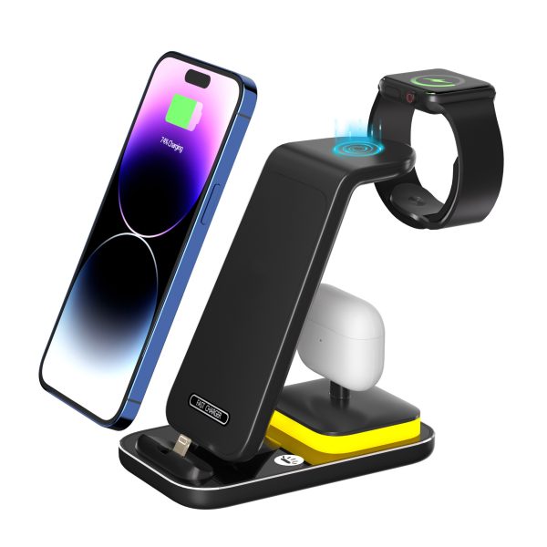 15W Fast Charge Vertical Wireless Charger Mobile Phone Watch Headset - Image 4