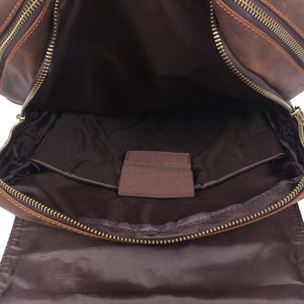 Men's Original Top Layer Cowhide Travel Leather Backpack - Image 4