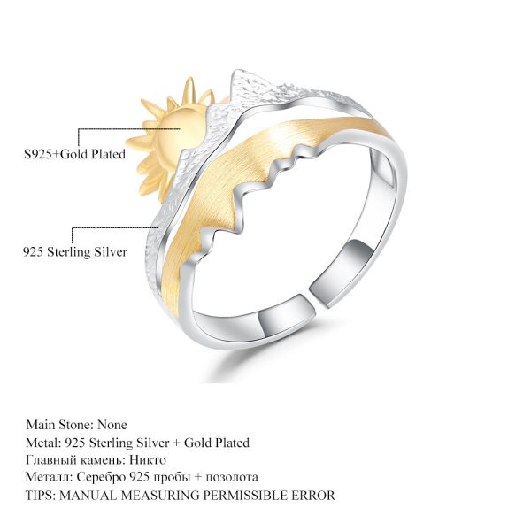 Nature Wind Sun Sunrise Premium Designer Adjustable Ring - Image 2