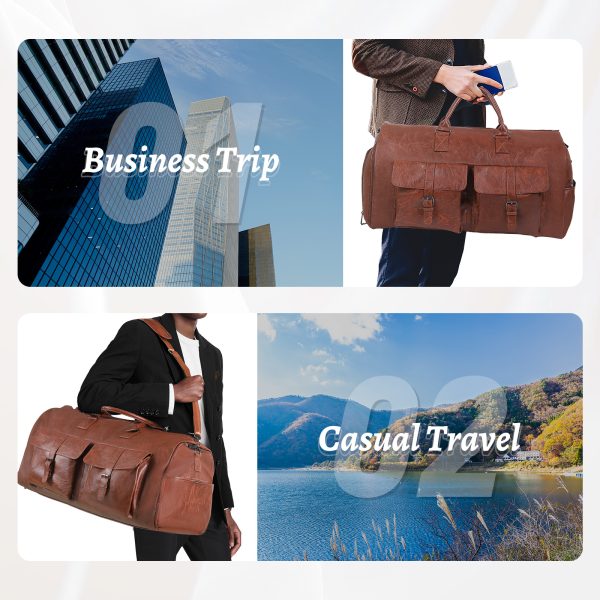 Large Capacity Men's Leather Suit Storage Bag - Image 3