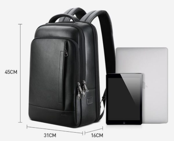 Backpack Leather Backpack Men's Business Trip First Layer Leather Backpack Computer Bag - Image 4