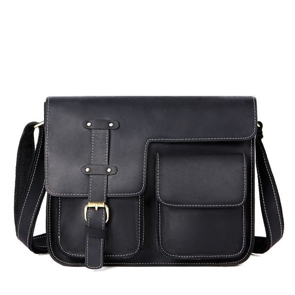 Men's Horizontal Shoulder Messenger Bag Leather Men's Bag - Image 3