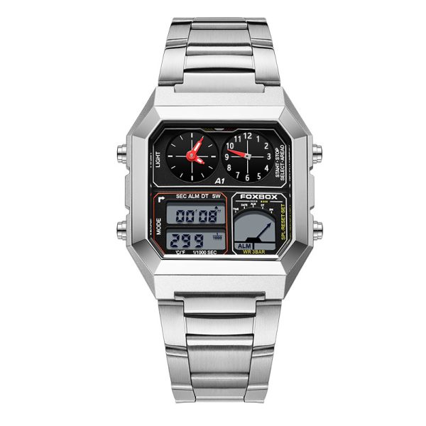 Dual Display Multifunctional Waterproof Alarm Clock Luminous Sports Chronographe Watch - Image 7