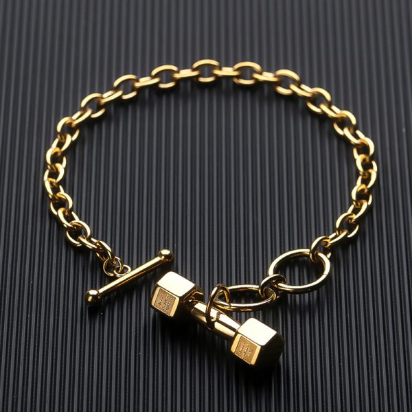 Hip Hop Cuban Titanium Steel Dumbbell Bracelet Fitness - Image 4