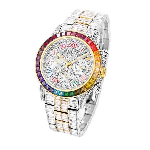 Three Eyes Rainbow Diamond Quartz Watch - Image 6