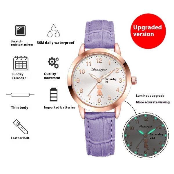 Women's Luminous Quartz Watch With Simple Waterproof Belt - Image 9