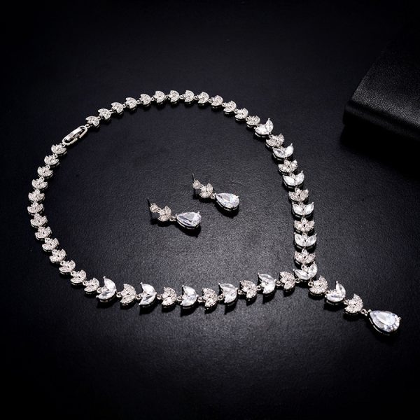 Two Piece Necklace Pendant Earring Set - Image 4