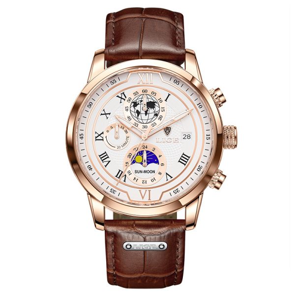 Men's Quartz Watch Moon Phase Function - Image 4