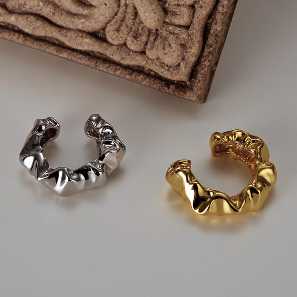 Women's Sterling Silver Origami Texture Ring - Image 4
