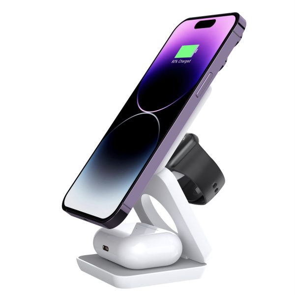 Folding Three-in-one Wireless Charger Portable Magnetic Suction - Image 6