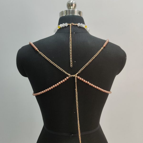 Gradient Color Glass Beaded Chest Necklace Heavy Industry Colorful Beads Body Chains - Image 4