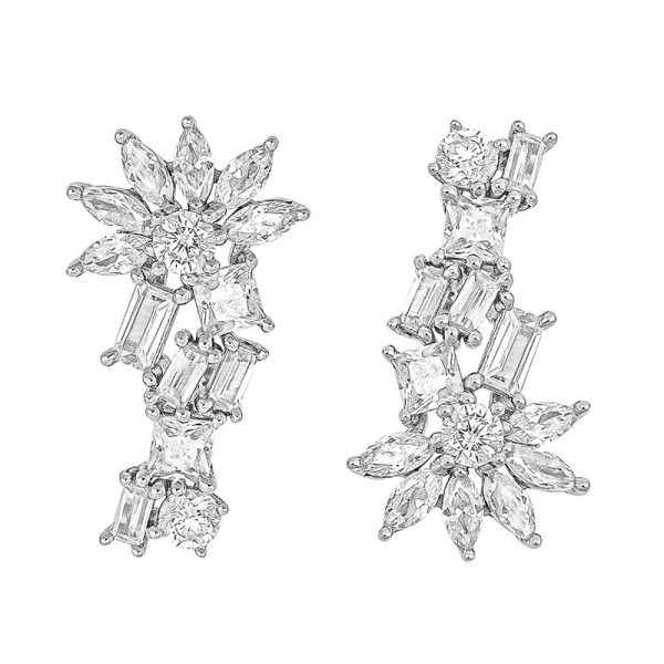 4428E Personality S925 Silver Inlaid 5A Zircon Simple Stud Earrings - Image 5