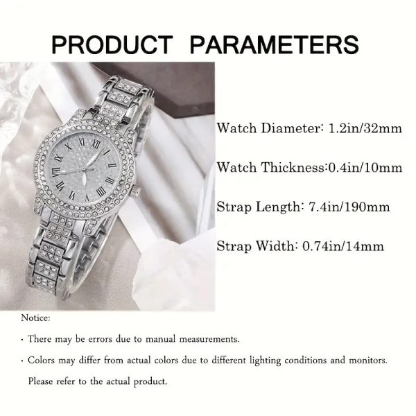 Women's Diamond Fashion Roman Quartz Watch Five-piece Set - Image 9